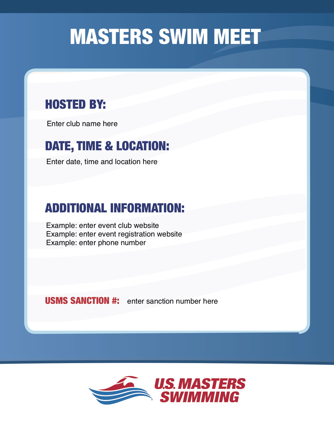 USMS Swim Meet Flier